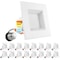 Luxrite 4 Inch Square LED Recessed Can Lights 5 CCT Selectable 2700K-5000K 11W 750LM Dimmable 16-Pack LR23785-16PK - alternate 1